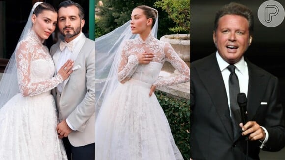 Vestido de noiva elegante e com renda: Filha do cantor Luis Miguel, Michelle Salas realiza casamento de luxo na Toscana