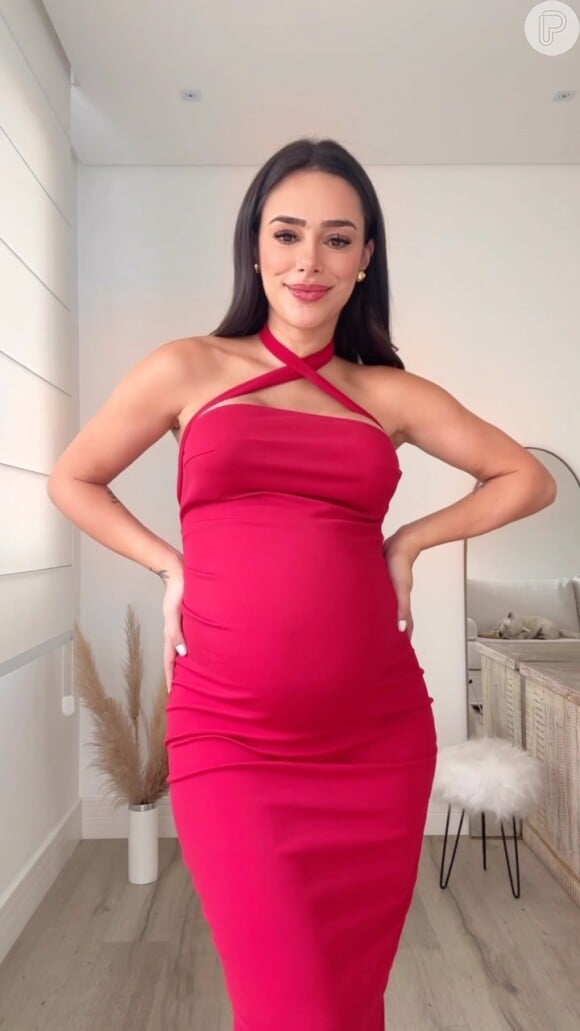 Como Mavie nasceu antes do previsto, Bruna Biancardi ainda tem publicado conteúdos e publicidades com a barriga de grávida