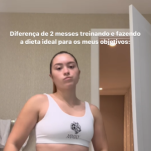 Sofia Liberato revelou que não sentiu diferença no seu corpo quando treinava, mas não seguia sua dieta de forma certa