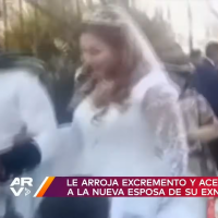 O perfume do casamento? Merda! Vídeo que mostra ex dando banho de fezes em noivos na igreja viraliza. Confira!