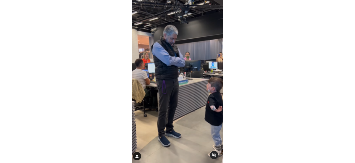 Foto: William Bonner levou Gui para passear e conhecer os Estúdios