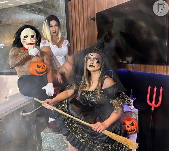 Novo pornô de Andressa Urach com o anão Pistolinha é uma celebração ao Halloween