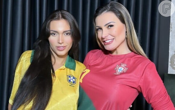 Andressa Urach e ex-amante de Neymar, Fernanda Campos, encarnam Cristiano Ronaldo e jogador de futebol brasileiro em novo vídeo pornô realizando fetiche de se fantasiarem de atletas