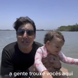 Bruno de Luca apareceu brincando com a filha, Aurora, 1 ano, em primeiro vídeo em família após acidente com Kayky Brito