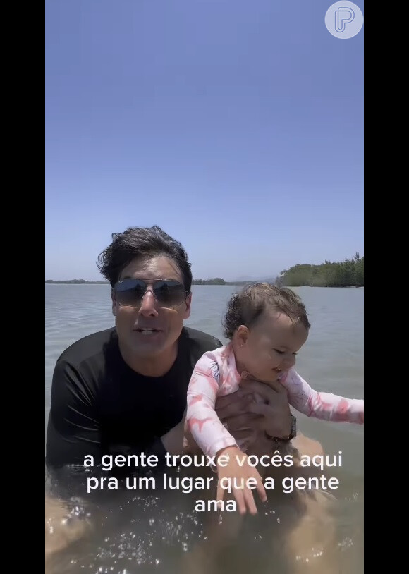 Bruno de Luca apareceu brincando com a filha, Aurora, 1 ano, em primeiro vídeo em família após acidente com Kayky Brito