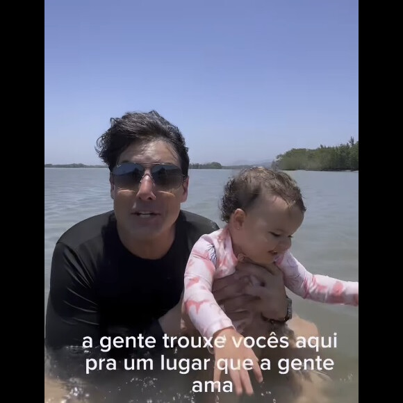 Bruno de Luca apareceu brincando com a filha, Aurora, 1 ano, em primeiro vídeo em família após acidente com Kayky Brito