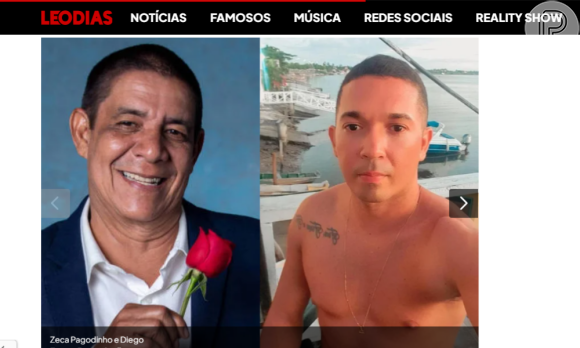 Zeca Pagodinho e o suposto filho: parecidos? Foto de Diego Maradona Teixeira foi divulgada pelo site do jornalista Leo Dias