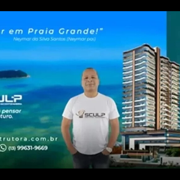 Pai de Neymar era garoto-propaganda da construtora Sculp