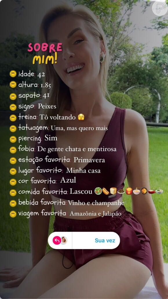 Ana Hickmann aderiu à nova moda no Instagram e afirmou ter medo de gente 'chata e mentirosa'