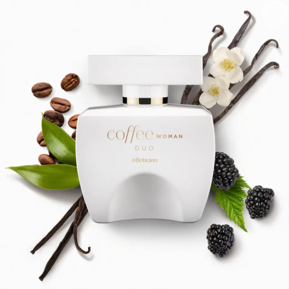 Perfume Coffee Woman Duo se destaca pelo aroma marcante e notas de amora, café e baunilha