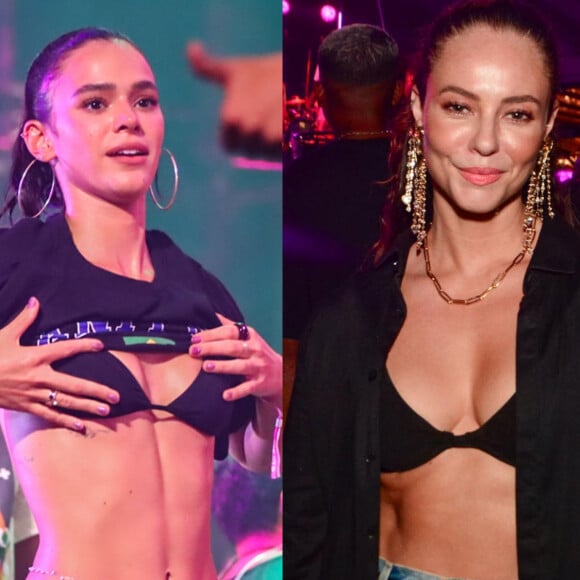 Bruna Marquezine e Paolla Oliveira usaram biquínis para ir ao show de Anitta, no Rio de Janeiro