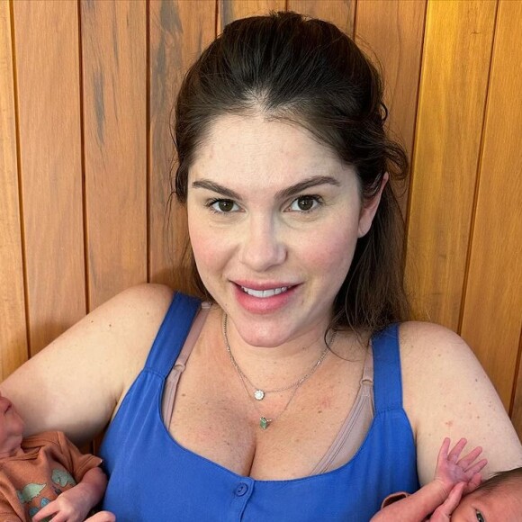 Bárbara Evans deu à luz aos gêmeos Álvaro e Antônio no dia 27 de novembro de 2023
