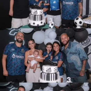 Neymar e Bruna Biancardi levam Mavie em aniversário de filho de 'parça'; ex-casal posa junto em foto