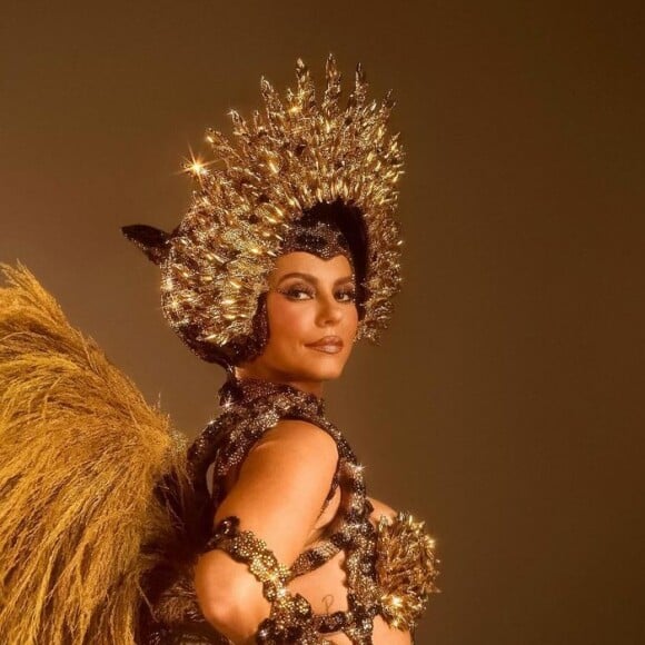 Paolla Oliveira, rainha de bateria da Grande Rio, explica fantasia: 'Que a força da mulher onça seja imensa e vencedora'