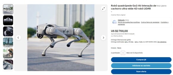 Alok comprou um cachorro-robô de quase R$ 14 mil