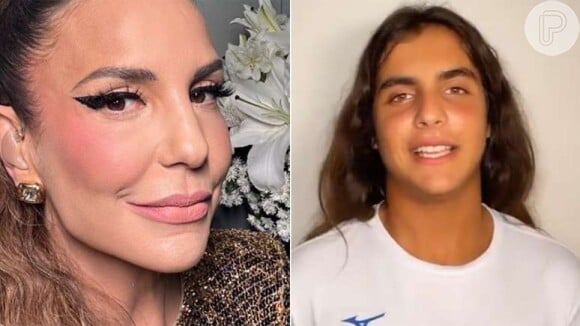 A cantora Ivete Sangalo e o filho mais velho, Marcelo, de 13 anos, também são 'xerox'