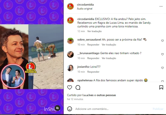 Lucas Lima e Julia Martins foram flagrados juntos na praia, o que deu origem aos rumores de affair