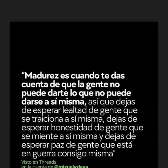 Dulce María compartilhou a mesma mensagem de Christopher no Instagram, reforçando os rumores de que teriam sido indiretas para Anahí e Guillermo