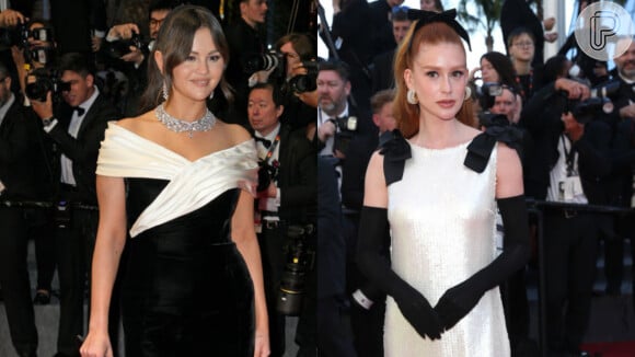 Selena Gomez e Marina Ruy Barbosa foram algumas das celebridades que apostaram em looks preto e branco para o Festival de Cannes 2024
