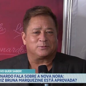 Bruna Marquezine e o pai de João Guilherme, Leonardo, se conheceram quando a atriz tinha 8 anos,relatou em entrevista ao 'Balanço Geral'