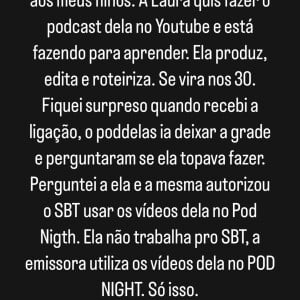 Celso Portiolli negou que tenha pedido espaço para a filha na grade do SBT