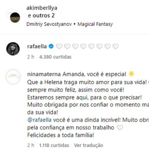 Amanda Kimberlly convidou Rafaella Santos para ser madrinha de sua filha com Neymar