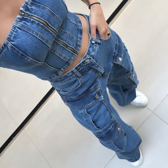 Bruna Biancardi apostou em um look all jeans para curtir festa