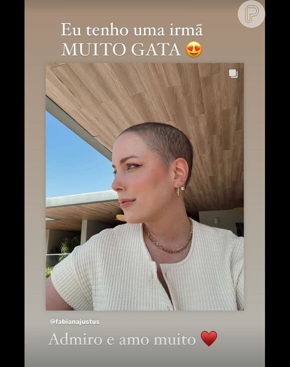 Rafaella Justus reagiu a fotos de Fabiana Justus com cabelo crescendo: 'Irmã gata'