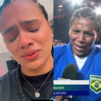 'Eu te amo não pelas medalhas': mulher da judoca Rafaela Silva chora diante de derrota e faz post comovente para a atleta