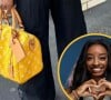 Simone Biles optou pela bolsa Millionaire Speedy, da Louis Vuitton, durante seu passeio pelas ruas de Paris.