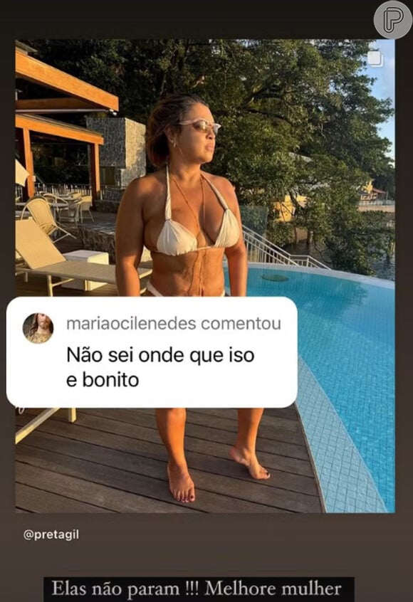 Porm, Preta Gil não se calou perante as críticas e rebateu internautas em seus stories