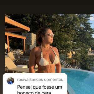 Preta Gil também respondeu outro comentário, onde foi chamada de 'boneco de cera'