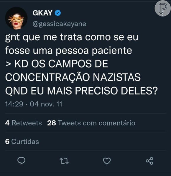 Gkay teve diversos posts problemáticos revelados no final de 2022, quando foi bombardeada nas redes sociais