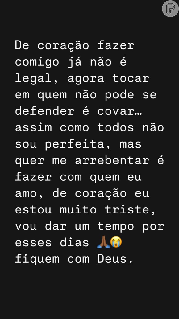 Jojo Todynho fez um desabafo em sua rede social