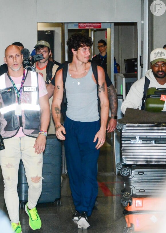 Shawn Mendes desembarcou no Rio de Janeiro nesta quinta-feira (19) para seu show no Rock in Rio