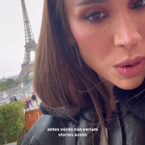 Bianca Andrade posou contra a luz, exibindo a Torre Eiffel, e garantindo que, no passado, jamais apareceria assim