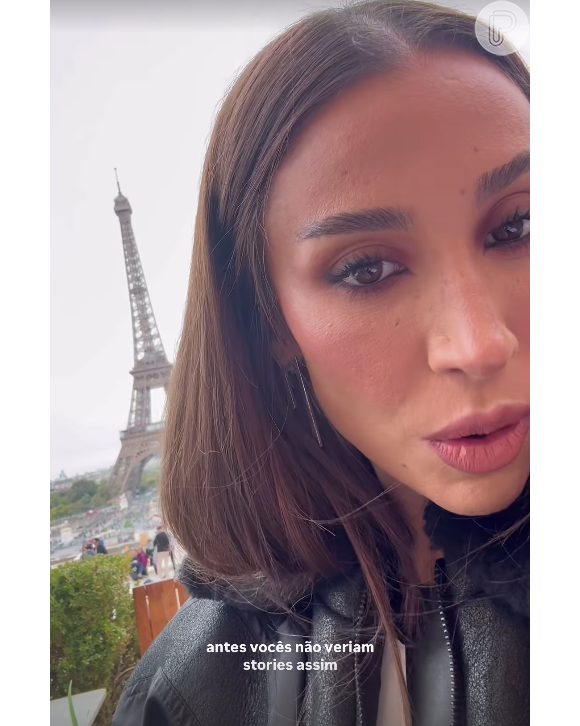 Bianca Andrade posou contra a luz, exibindo a Torre Eiffel, e garantindo que, no passado, jamais apareceria assim