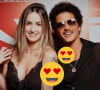 Mari Palma tirou foto com Bruno Mars durante show em São Paulo, no Brasil.