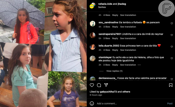 Nos comentários da publicação de Gabriella Gaspar, muita gente notou uma semelhança entre a filha da modelo e Rafaella Santos, irmã de Neymar