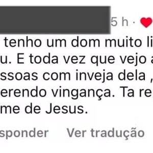 Amanda Kimberlly também curtiu o seguinte comentário: 'Toda vez que eu vejo a Kim eu vejo as pessoas com inveja dela, vejo pessoas querendo vingança''