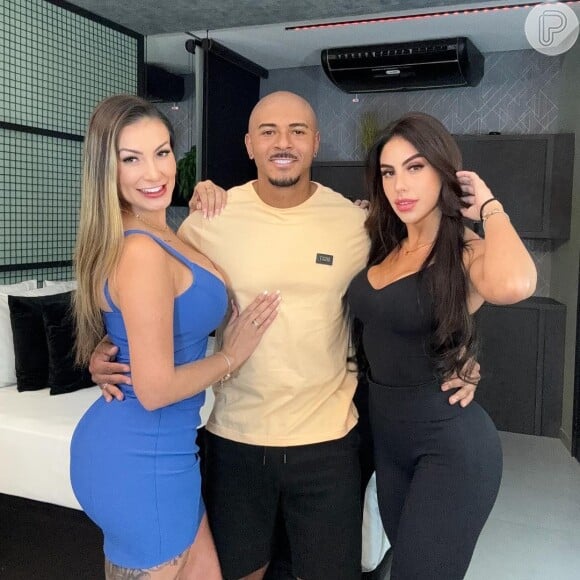 Andressa Urach promoveu um conteúdo de ménage à trois feito com Lucas Ferraz e a influencer +18 Manu