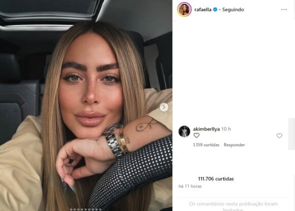 Amanda Kimberlly curtiu carrossel de fotos de Rafaella Santos com imagem de Mavie