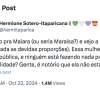 No X, antigo Twitter, Karen Carpenter está sendo comparada com a cantora Maiara, constantemente criticada por sua magreza