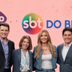 Virgínia Fonseca, Celso Portiolli, Cesar Filho e Daniela Beyruti (filha de Silvio Santos) se reuniram em coletiva do 'Teleton' no SBT