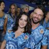 Cássio Reis e Fernanda Vasconcellos reatam namoro e vão ao camarote da Boa, na Marquês de Sapucaí, no Rio, em 16 de fevereiro de 2015