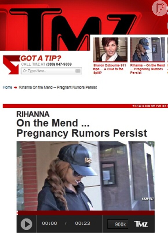 Rihanna sai de consultório médico com roupas largas e aumenta rumores sobre gravidez de Chris Brown, nesta quarta-feira, 17 de abril de 2013
