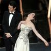 Anne Hathaway e James Franco bem que tentaram, mas o jeito tímido do ator não combinou com a euforia da diva, exagerada em alguns momentos. A falta de sintonia marcou a cerimônia do Oscar em 2011