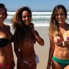 Viviane Victorette, Cinara Leal e Fernanda Pontes, atrizes de 'Flor do Caribe', posam de biquíni