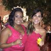 A promoter carol Sampaio estava entre os convidados da festa de casamento de Thiaguinho e Fernanda Souza