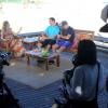 Angélica entrevista os ídolos do vôlei Bernardinho e Bruninho em seu programa 'Estrelas', na Praia do Pepe, na Barra, RJ, em 22 de abril de 2013